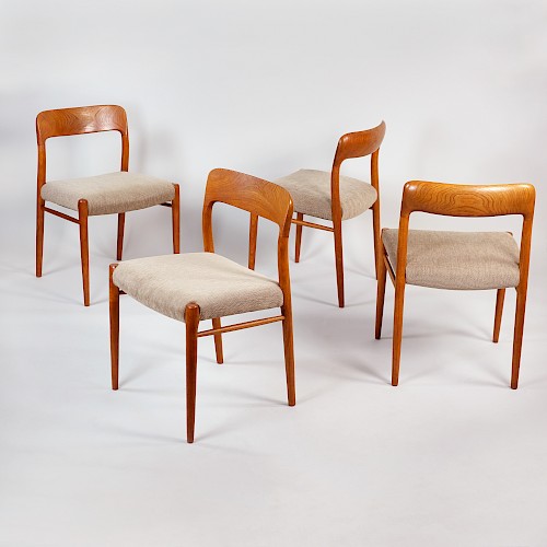 Set of 4 Mod. 75 Teak Dining Chairs by Niels O. Møller