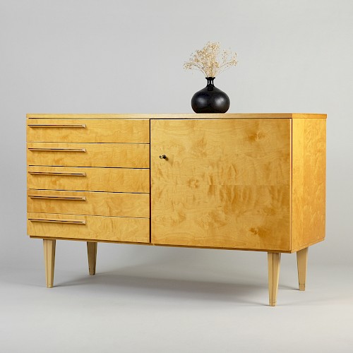 Midcentury Birch Wood Cupboard